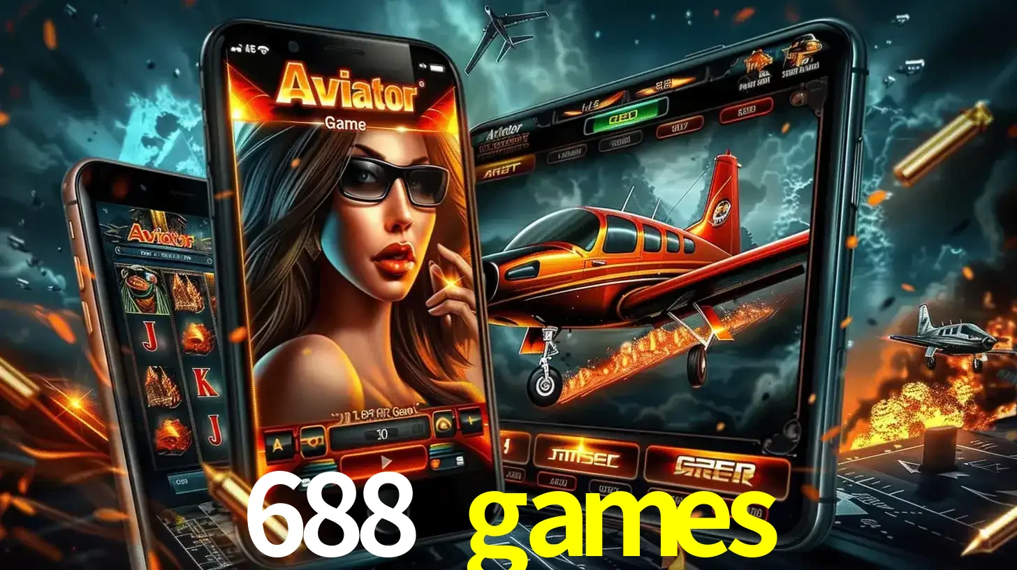 O popular jogo de apostas Aviator exibido em vários celulares e tablets, mostrando a interface emocionante e a ação de voo disponíveis para jogar agora no 688 games.