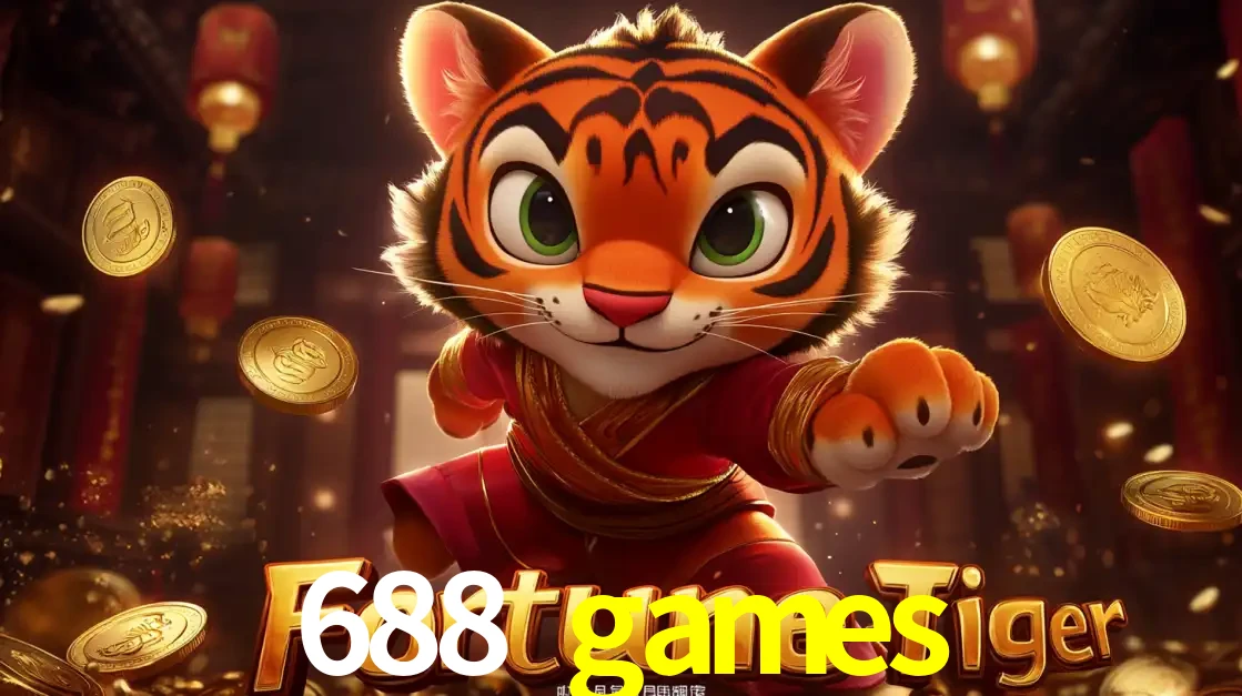 O carismático mascote do jogo de slot Fortune Tiger, um tigre fofo em pose de artes marciais, pronto para trazer sorte e multiplicadores de ganhos no cassino online 688 games.